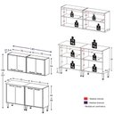 Ver imagem 2 de Conjunto Lavanderia com Armário e Balcão Multiuso 8 Portas 4 Prateleiras MDP 140cm Branco