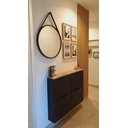 Ver imagem 1 de Espelho Redondo 61cm com Alça Estilo Rústico: Marrom Café