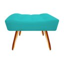 Ver imagem 3 de Kit Poltrona Decorativa Bia + Puff Retangular Suede Azul Tifany Pés Madeira Ms Decor