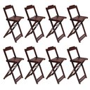 Ver imagem 2 de Kit 4 Conjuntos de Mesa Bistrô Dobraveis em Madeira Padrão com 2 Banquetas Altas - Imbuia