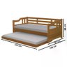 Sofa Cama Solteiro Com Cama Auxiliar Madeira Imbuia - 6