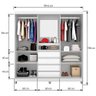 Guarda Roupa Fortaleza II com 2 Portas de Correr e 4 Gavetas Bartira - 5