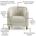 Ver imagem 5 de Poltrona Decorativa Aura Pes Madeira Linho e Courino Tca 210 Tcs 727 Moll