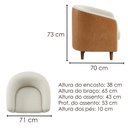 Ver imagem 3 de Poltrona Decorativa Aura Pes Madeira Linho e Courino Tca 210 Tcs 727 Moll