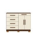 Ver imagem 2 de Cômoda Sapateira Batel 5 Gavetas 2 Porta de Bater com Prateleira Nogueira/offwhite G98 - Gran Belo