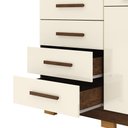 Ver imagem 6 de Cômoda Sapateira Batel 5 Gavetas 2 Porta de Bater com Prateleira Nogueira/offwhite G98 - Gran Belo