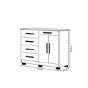 Ver imagem 4 de Cômoda Sapateira Batel 5 Gavetas 2 Porta de Bater com Prateleira Nogueira/offwhite G98 - Gran Belo