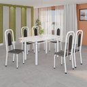Ver imagem 1 de Conjunto de Mesa Tubular com 6 Cadeiras Lara Branco/Preto