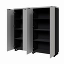 Ver imagem 7 de Armário Alto Duplo 1,58m para Escritório com 4 Portas de Abrir e Puxadores Metálicos F5 Office
