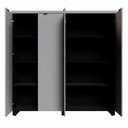 Ver imagem 6 de Armário Alto Duplo 1,58m para Escritório com 4 Portas de Abrir e Puxadores Metálicos F5 Office