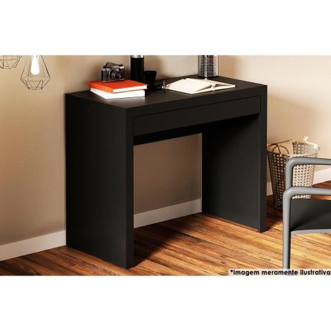 Escrivaninha p/ Escritório ME4107 c/ 1 Gaveta Preto - Tecno Mobili