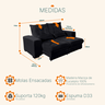 Sofá Retrátil e Reclinável 1,80m Suede Miami - 3