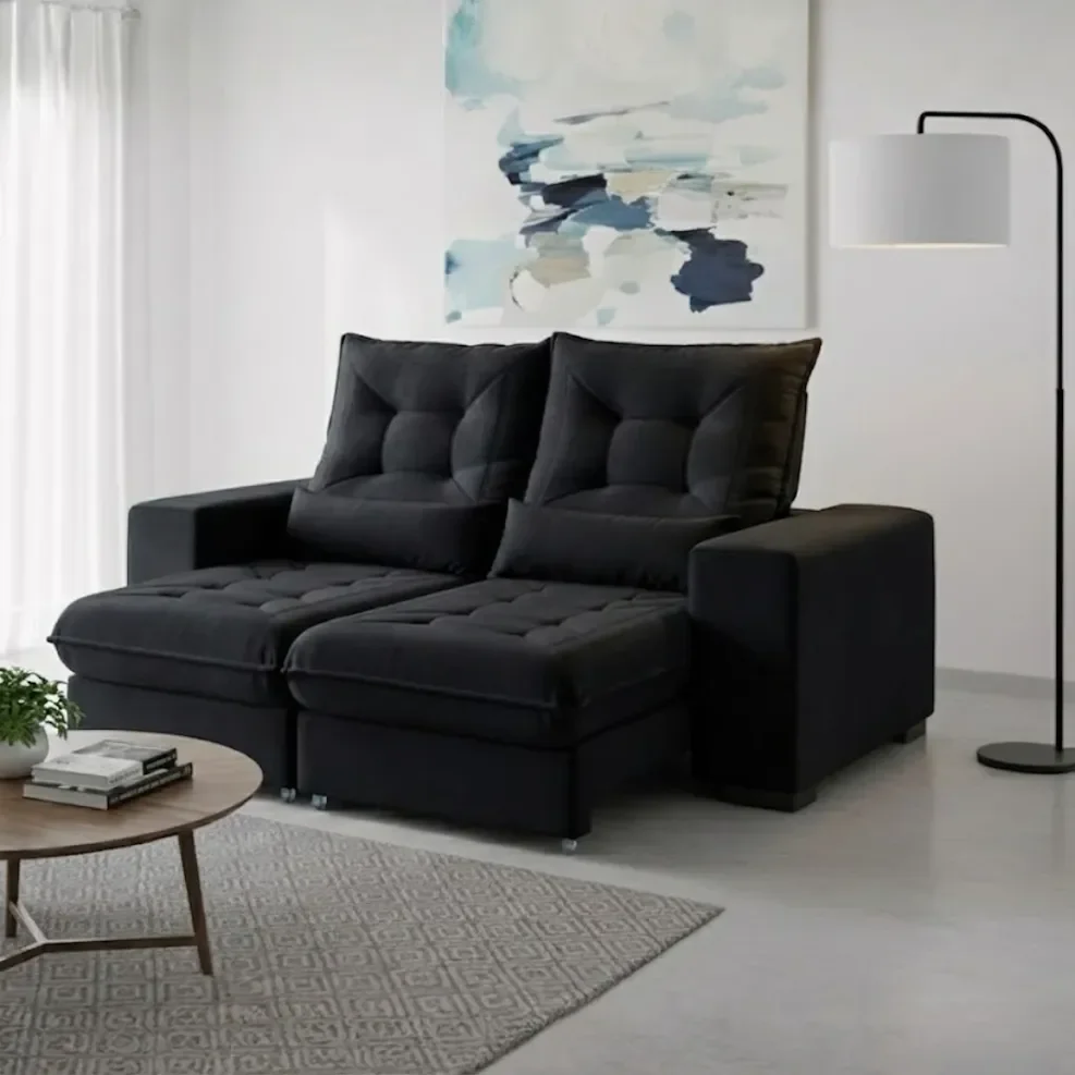 Sofá Retrátil e Reclinável 1,80m Suede Miami - 1