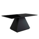 Ver imagem 1 de Mesa de Jantar Retangular 6 Lugares 180x100cm Lia Tampo Vidro Preto CCS