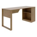 Ver imagem 1 de Mesa para Escritório com Livreiro Industrial Tecnomobili Me4182 Cor:amêndoa