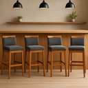 Ver imagem 2 de Kit 4 Banquetas Alta Cozinha Gourmet Conforto Suede