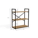 Ver imagem 2 de Estante P-sala Industrial Baixa Li007 C- 3 Prateleiras 72x85cm Freijo-preto - Kappesberg