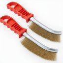 Ver imagem 1 de Kit 2 Escovas Worker: Cerdas de Aço Carbono e Cabo Curvo Ergonômico para Limpeza Profissional