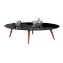 Ver imagem 1 de Mesa de centro oval para sala 90x60 cm pés palitos cores - Preto