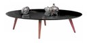 Ver imagem 1 de Mesa de centro oval para sala 90x60 cm pés palitos cores - Preto