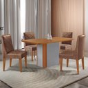 Ver imagem 1 de Mesa de Jantar Isadora 120cm Tampo Mdf Laminado com 4 Cadeiras Isadora