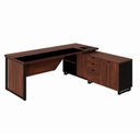 Ver imagem 2 de Escrivaninha Mesa Escritório Diretor em L com Armário Lateral e Caixa de Tomadas 3 Gavetas 180cm Cor