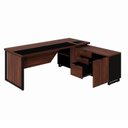 Ver imagem 6 de Escrivaninha Mesa Escritório Diretor em L com Armário Lateral e Caixa de Tomadas 3 Gavetas 180cm Cor