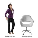 Ver imagem 5 de Cadeira Para Escritório E Home Office Zara Base Giratória - Veludo Rosê