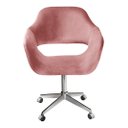 Ver imagem 1 de Cadeira Para Escritório E Home Office Zara Base Giratória - Veludo Rosê