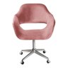 Cadeira Para Escritório E Home Office Zara Base Giratória - Veludo Rosê - 1