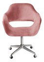 Ver imagem 1 de Cadeira Para Escritório E Home Office Zara Base Giratória - Veludo Rosê
