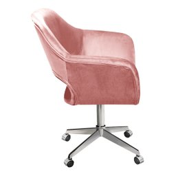 Cadeira Para Escritório E Home Office Zara Base Giratória - Veludo Rosê - 2