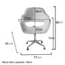 Cadeira Para Escritório E Home Office Zara Base Giratória - Veludo Rosê - 4