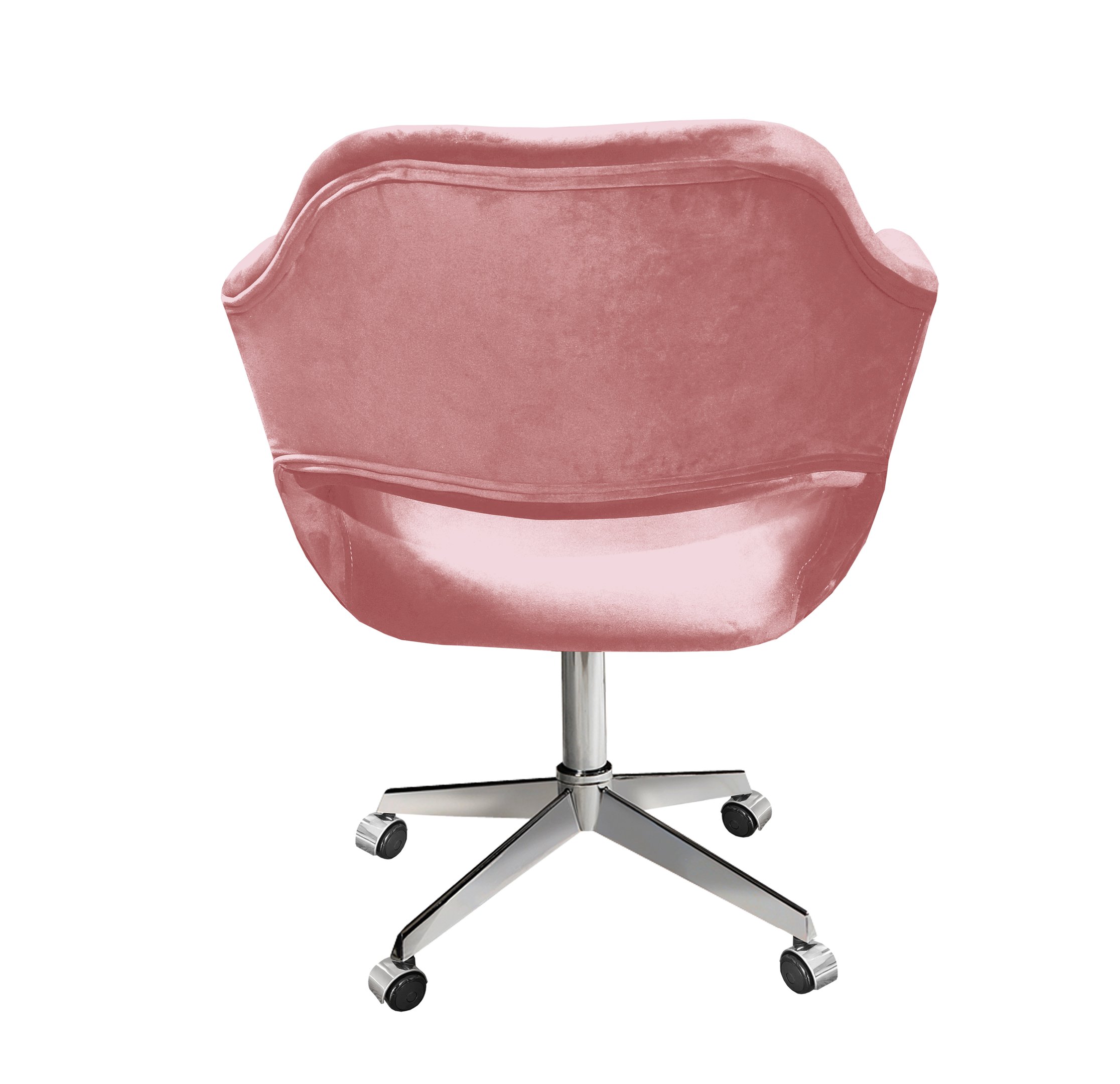 Cadeira Para Escritório E Home Office Zara Base Giratória - Veludo Rosê - 3