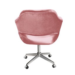 Cadeira Para Escritório E Home Office Zara Base Giratória - Veludo Rosê - 3
