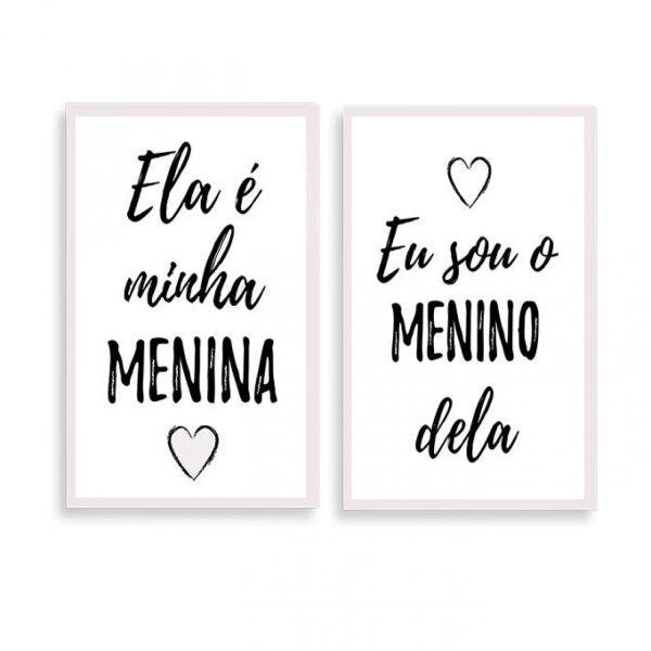 Conjunto 2 Quadros Decorativos Ela é Minha Menina Los Quadros - 1