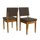 Ver imagem 7 de Kit 6 Cadeiras 100% Madeira Maciça Encosto e Assento Estofado Miami Marrom/Cerejeira/Grafite