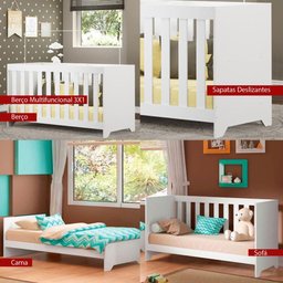 Berço Multifuncional 3x1+ Cômoda Ditália Bbi-51 Dm-240 Cor:riviera - 9