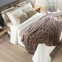 Ver imagem 1 de Coordenado Cobre Leito e Cobertor Fluflu Queen Ultrasoft Alto Relevo Dupla Face - Mocassim