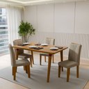 Ver imagem 1 de Mesa de Jantar 4 Lugares Adele Cinamomo/Off White - Panorama Móveis