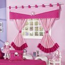 Ver imagem 1 de Cortina Infantil Little Girl para Varão Simples com Abraçadeiras - Pink