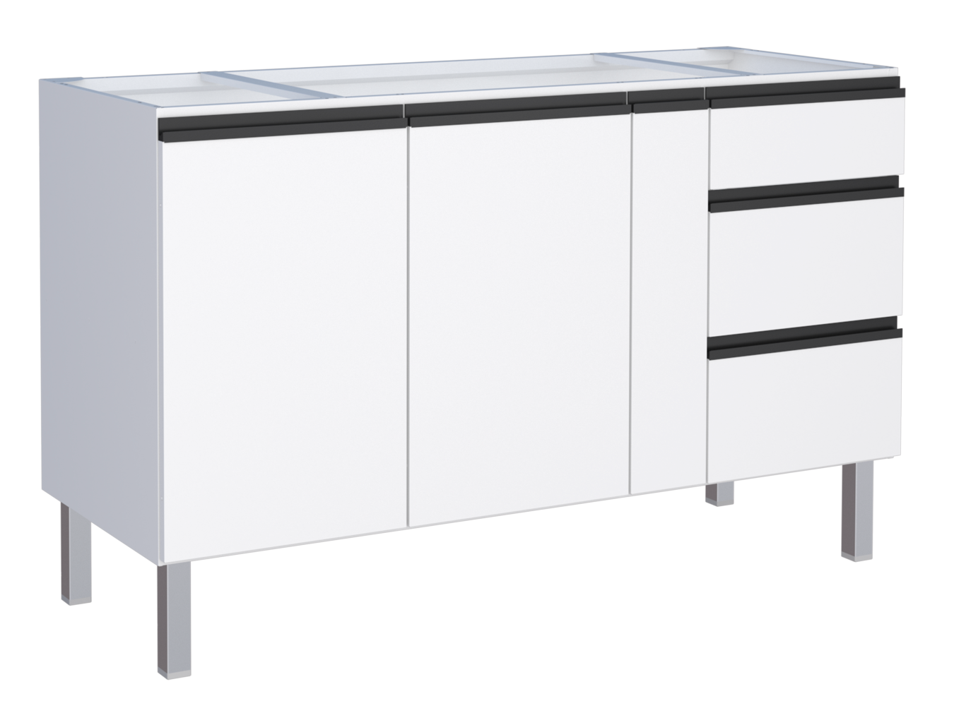 ARMÁRIO GABINETE PARA COZINHA EM AÇO GAIA FLAT 146 – BRANCO