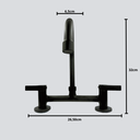 Ver imagem 2 de Torneira Bica Baixa Geométrica Duplo Comando Preto Casavilla