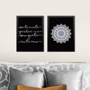 Ver imagem 2 de Conjunto 2 Quadros Decorativos Mandala e Frases Los Quadros