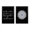 Ver imagem 1 de Conjunto 2 Quadros Decorativos Mandala e Frases Los Quadros