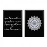 Conjunto 2 Quadros Decorativos Mandala e Frases Los Quadros - 1