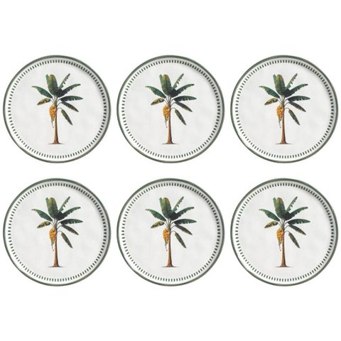 Conjunto 6 Pratos para Sobremesa 21,5cm Bio Bananê Mesa Post