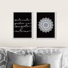 Conjunto 2 Quadros Decorativos Mandala e Frases Los Quadros - 2