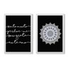 Conjunto 2 Quadros Decorativos Mandala e Frases Los Quadros - 1