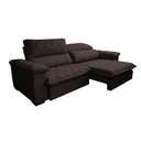 Ver mais imagens de Sofá Retrátil e Reclinável 2,35m Molas Ensacadas Cama inBox Big Home Bordado 3D Linho Marrom
